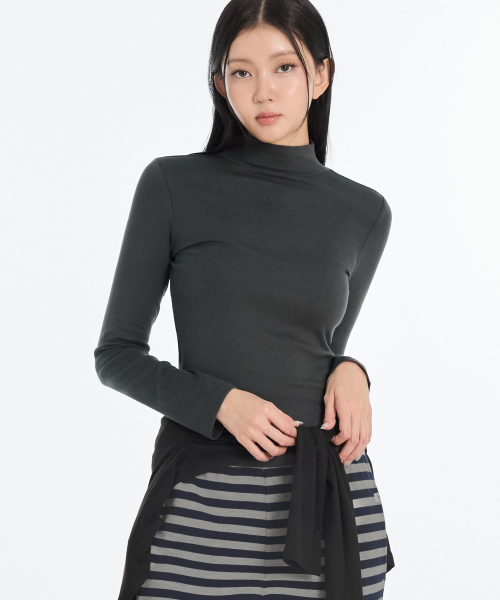 W 베이직 모달 모크넥 롱슬리브 (4colors)