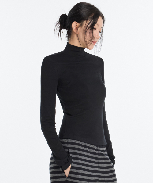 W 베이직 모달 모크넥 롱슬리브 (4colors)