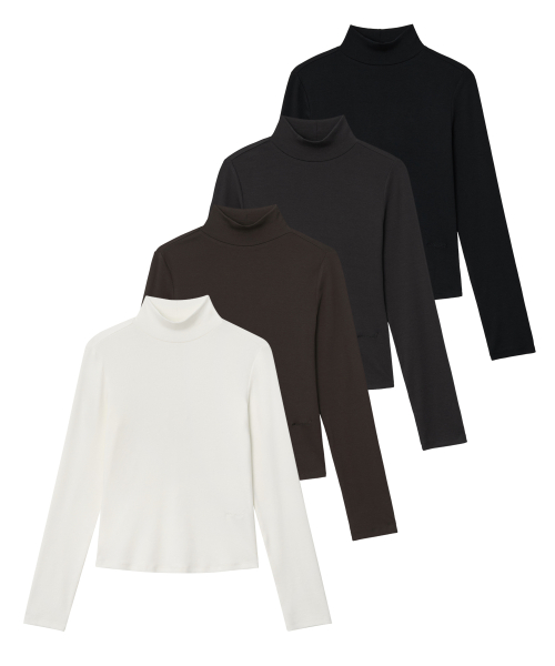 W 베이직 모달 모크넥 롱슬리브 (4colors)