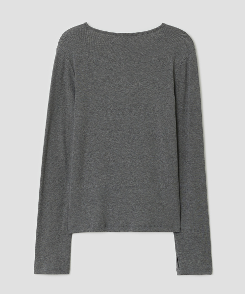 Blur Spray Henley Top [Charcoal]