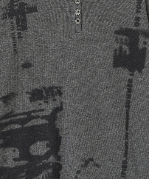 Blur Spray Henley Top [Charcoal]