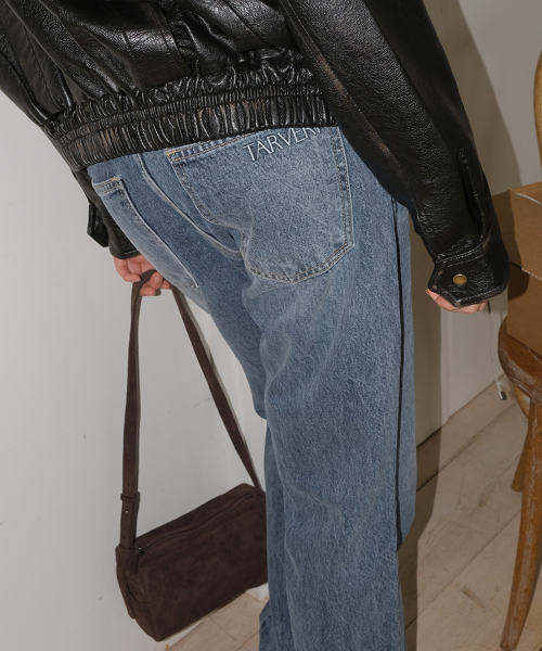 Grit Low Rise Denim Pants - Middle Blue