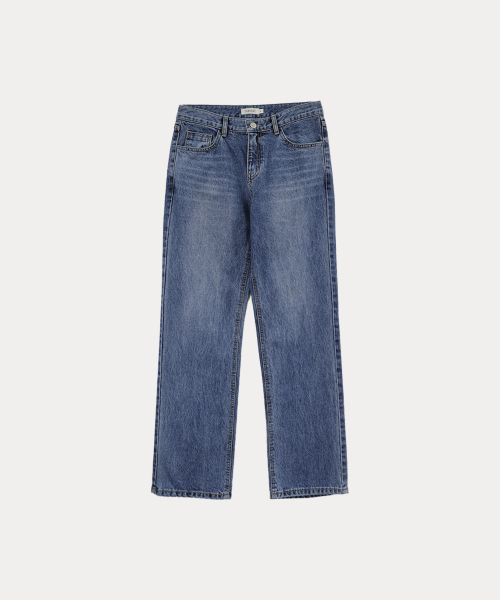 Grit Low Rise Denim Pants - Middle Blue