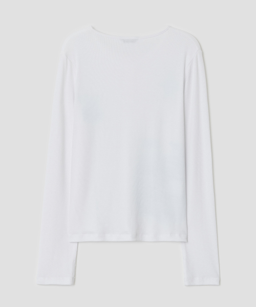 Blur Spray Henley Top [White]