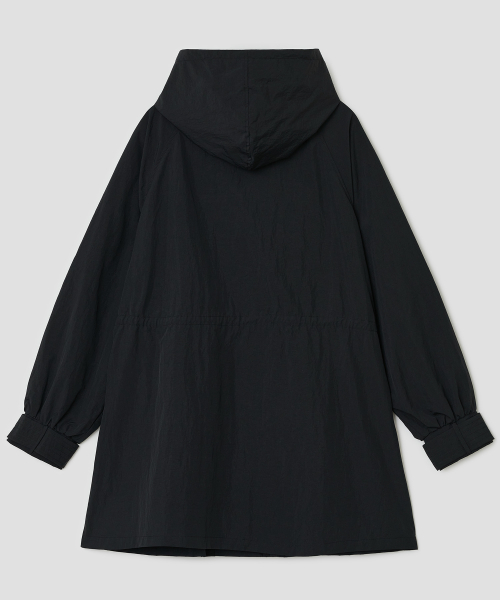 Shirred Hood Jacket [Black]