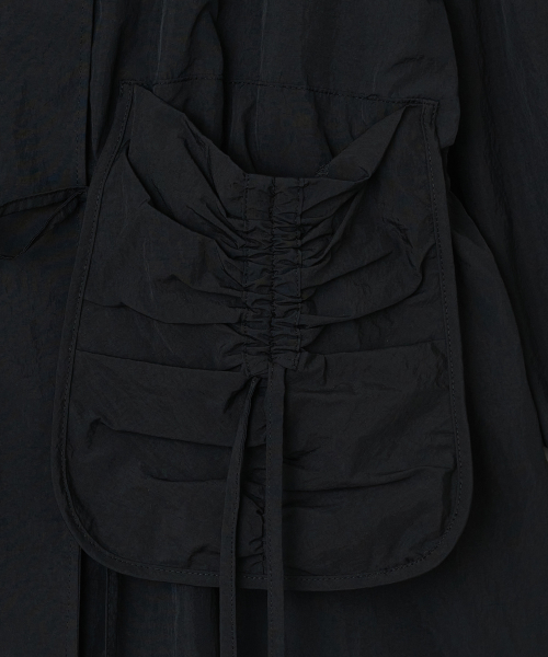 Shirred Hood Jacket [Black]