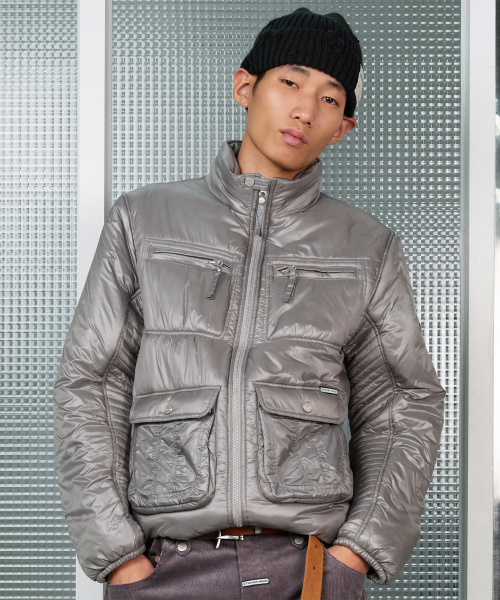 UTILITY HIGH NECK LIGHT JACKET GREY