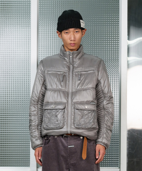 UTILITY HIGH NECK LIGHT JACKET GREY