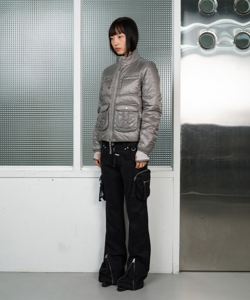 UTILITY HIGH NECK LIGHT JACKET GREY