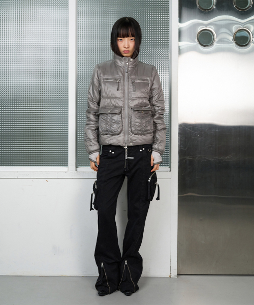 UTILITY HIGH NECK LIGHT JACKET GREY