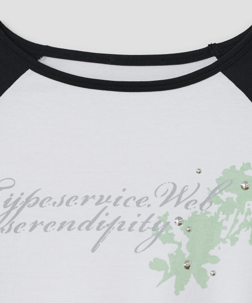 Sheer Hotfix Raglan Top [White]