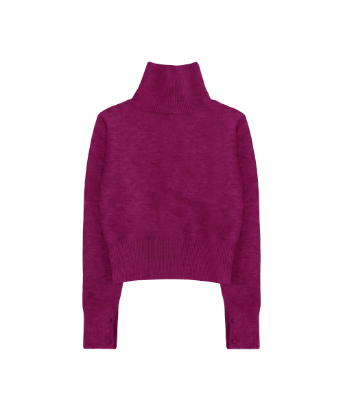 Maren High-Neck Knit Cardigan_Burgundy