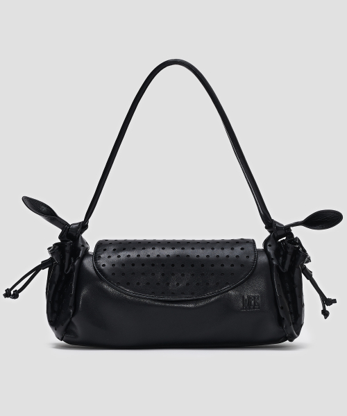 Dot Perforated Shoulder Bag [Black]