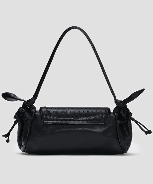 Dot Perforated Shoulder Bag [Black]
