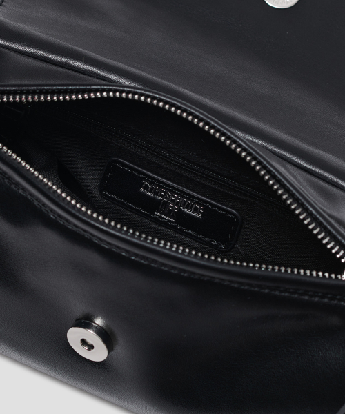 Dot Perforated Shoulder Bag [Black]