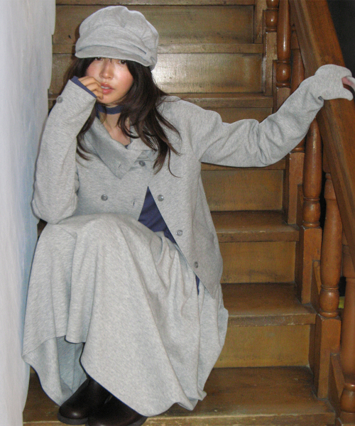 RIBBON NEWSBOY SWEAT CAP GREY