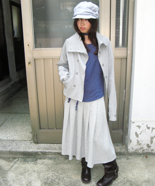 RIBBON NEWSBOY SWEAT CAP GREY