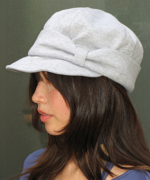 RIBBON NEWSBOY SWEAT CAP GREY