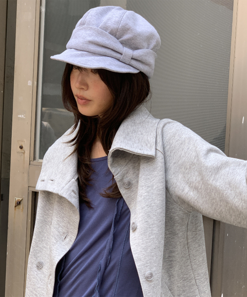 RIBBON NEWSBOY SWEAT CAP GREY