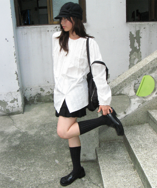 RIBBON NEWSBOY SWEAT CAP BLACK