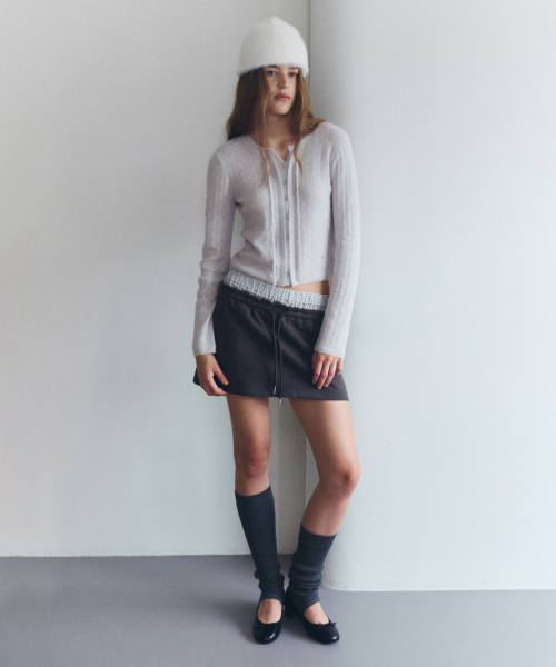 NUBASIC SAGGING SWEAT MINI SKIRT DEEP GRAY