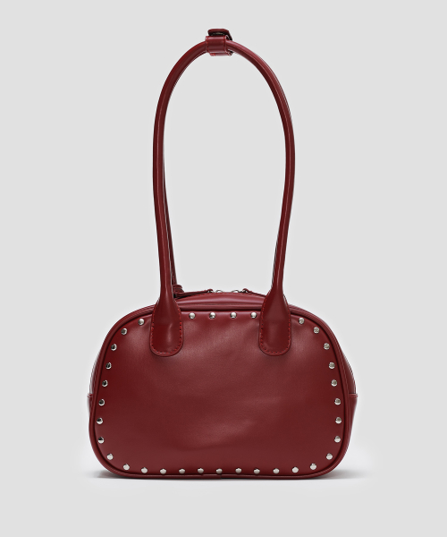 Ribbon Rivet Shoulder Bag [Red]