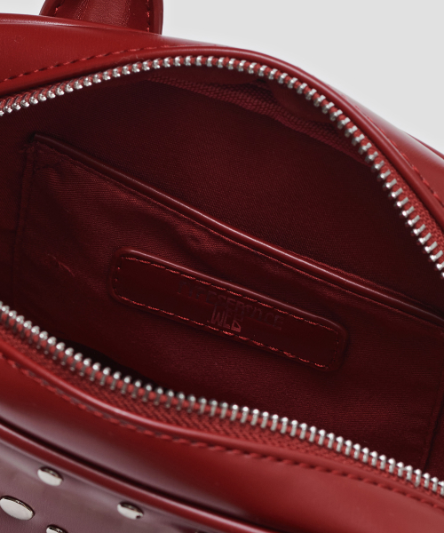 Ribbon Rivet Shoulder Bag [Red]