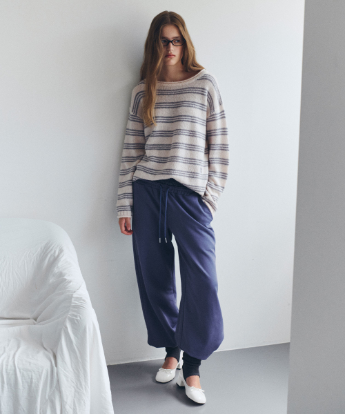 NUBASIC SAGGING SWEAT PANTS DEEP BLUE
