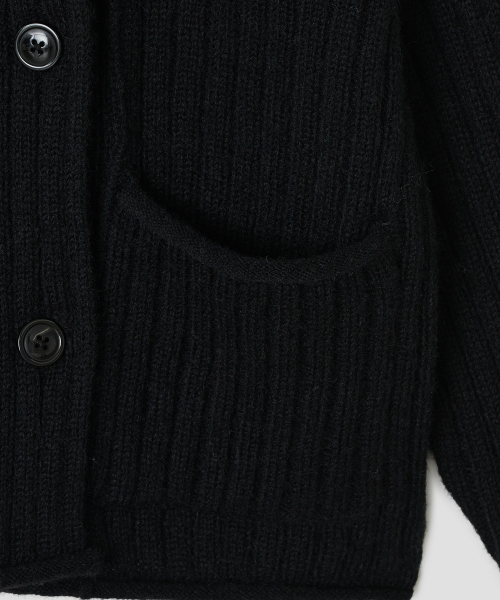 Double Breasted Knit Cardigan [Black]