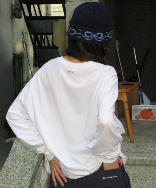 RIBBON JACQUARD BEANIE NAVY