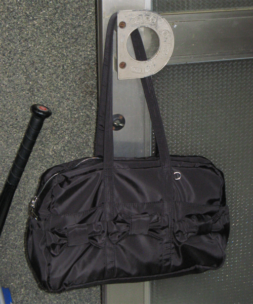 DOUBLE MINI RIBBON TOTE BAG BLACK