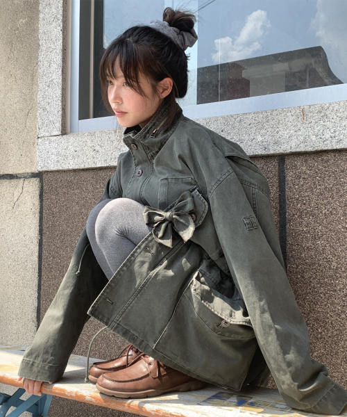 RIBBON POCKET FIELD JACKET KHAKI