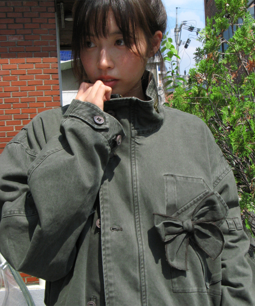 RIBBON POCKET FIELD JACKET KHAKI