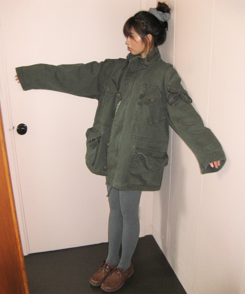 RIBBON POCKET FIELD JACKET KHAKI