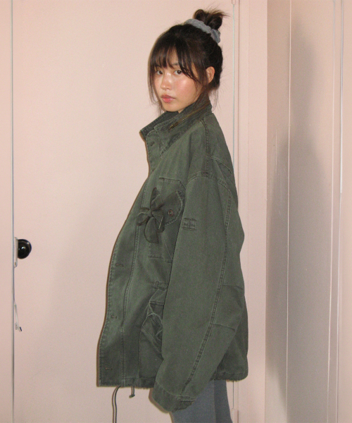 RIBBON POCKET FIELD JACKET KHAKI