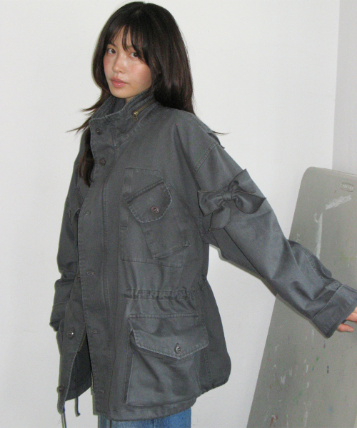 RIBBON POCKET FIELD JACKET CHARCOAL