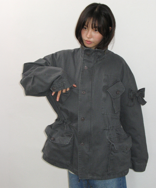 RIBBON POCKET FIELD JACKET CHARCOAL