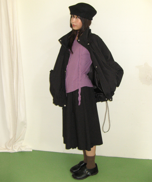 MINI FLOWER WINDBREAKER BLACK