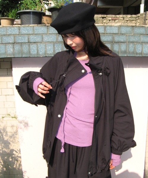 MINI FLOWER WINDBREAKER BLACK