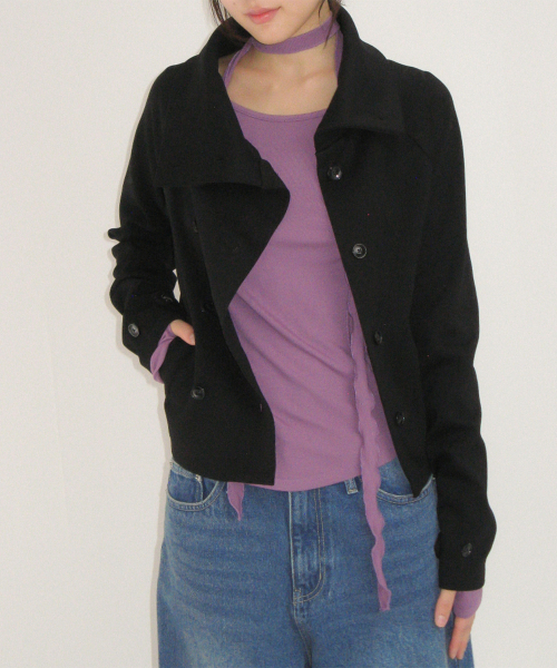 UNBALANCE DOUBLE JACKET BLACK