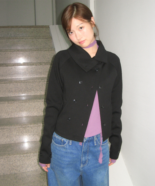 UNBALANCE DOUBLE JACKET BLACK