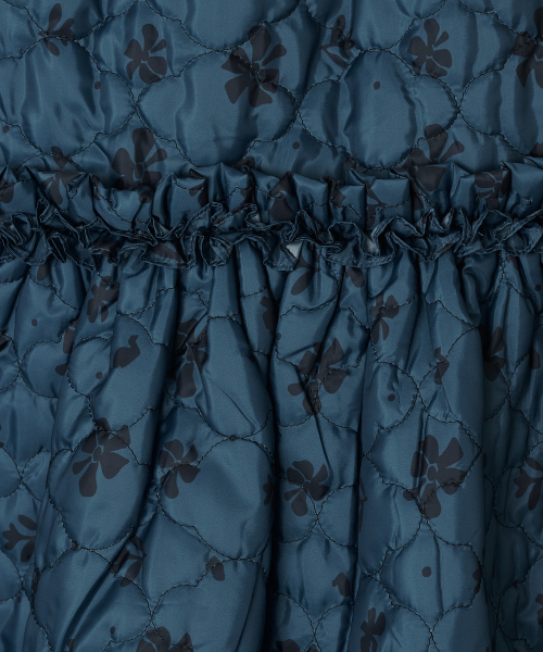 Mixed Bloom Quilted Ruffled Skirt [Blue]