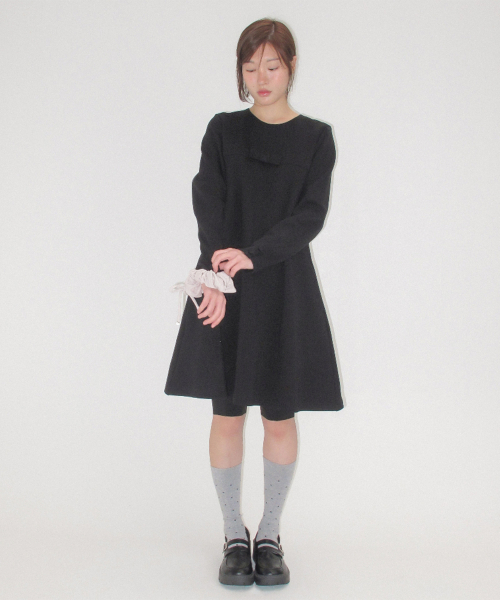REVERSIBLE RIBBON DRESS BLACK