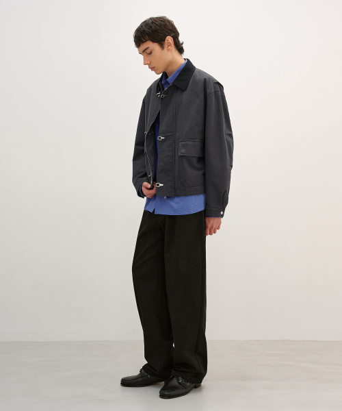 Curved Chino Pants BLACK