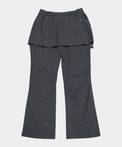 Pocket Zipper Detail Layered Mini Skirts Pintuck Bootcut Pants Set_2COLOR