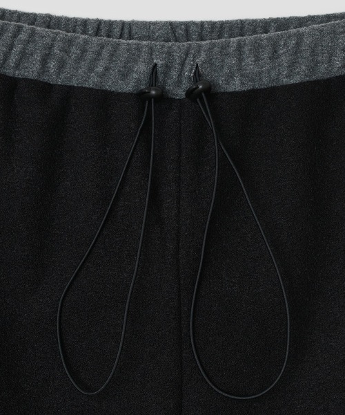Lace Trim Hotfix Fleece Pants [Black]