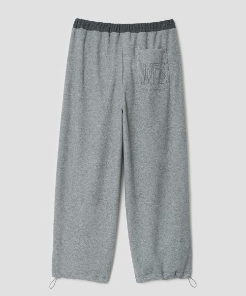 Lace Trim Hotfix Fleece Pants [Gray]