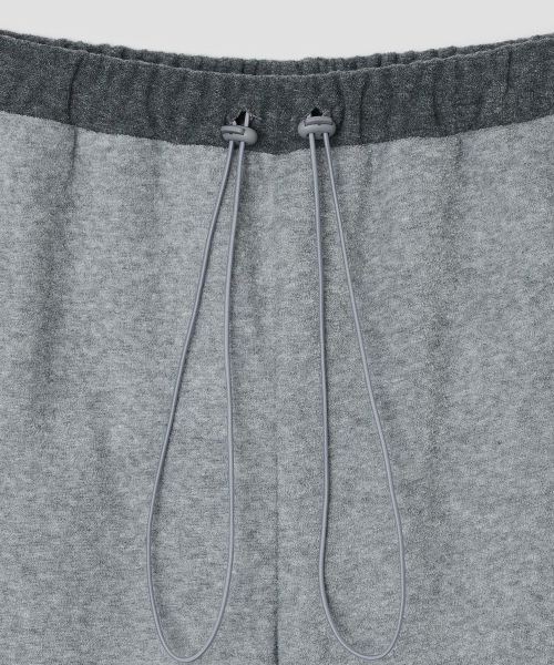 Lace Trim Hotfix Fleece Pants [Gray]