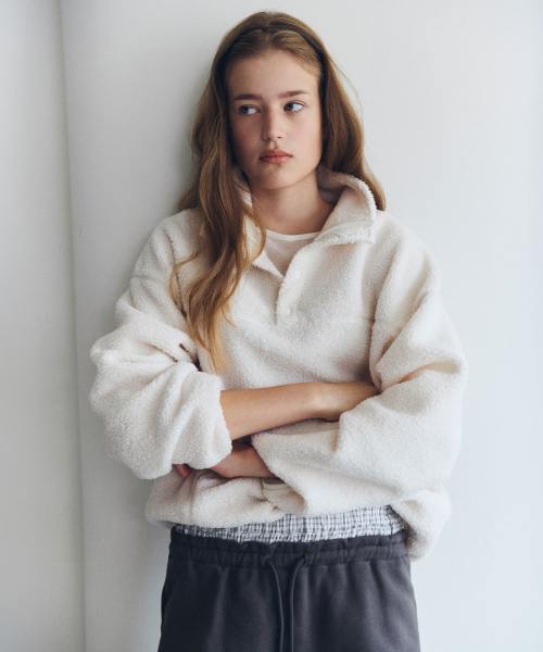 NUBASIC FLEECE ANORAK IVORY
