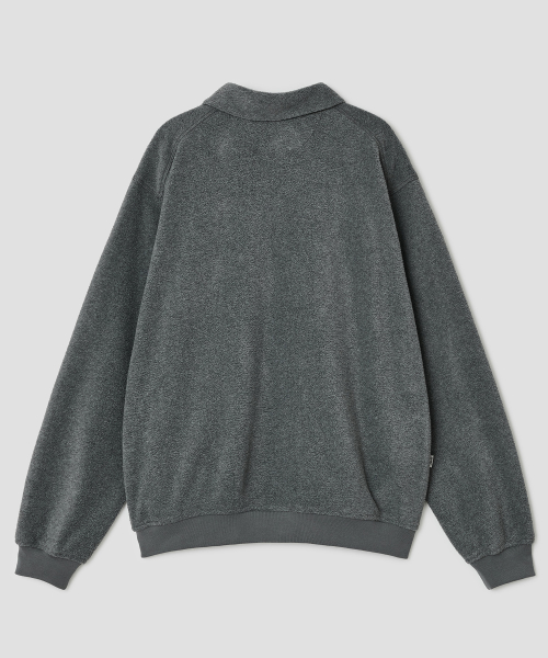 Buttoned Fleece Top [Charcoal]